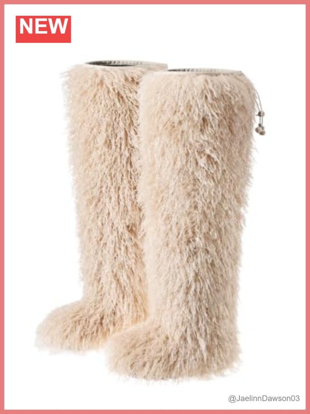 Over the Knee Fluffy Faux Fur Winter Boots with Adjustable Drawstring Retro Y2K